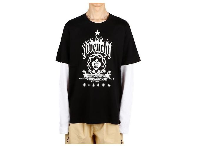 Givenchy Langarm-T-Shirt mit geschichtetem Logo Schwarz - Ansicht 8