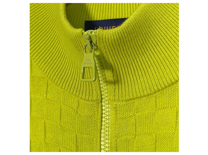 Louis Vuitton Herren Cardigan aus Damier-Wolle mit Reißverschluss Gelb - Ansicht 5