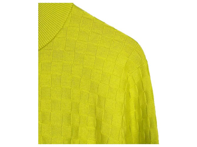 Louis Vuitton Herren Cardigan aus Damier-Wolle mit Reißverschluss Gelb - Ansicht 6
