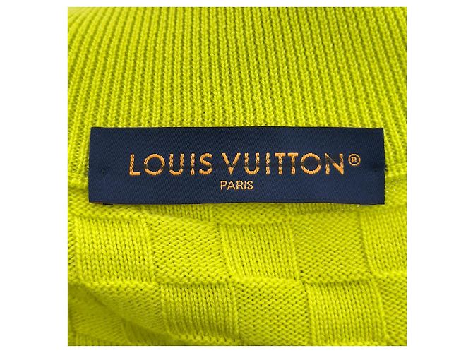Louis Vuitton Herren Cardigan aus Damier-Wolle mit Reißverschluss Gelb - Ansicht 8