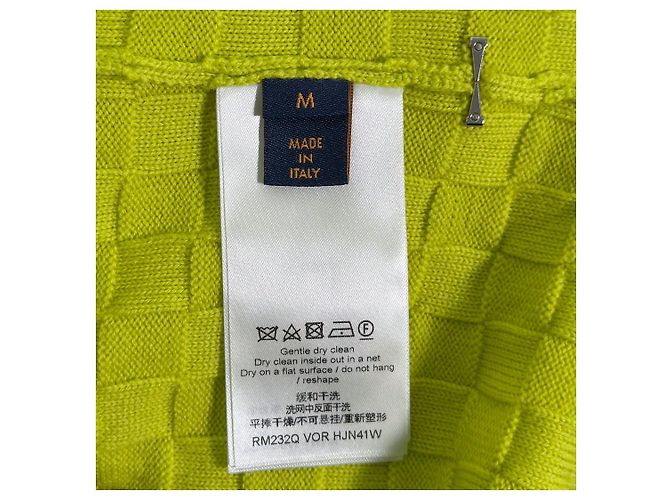 Louis Vuitton Herren Cardigan aus Damier-Wolle mit Reißverschluss Gelb - Ansicht 9