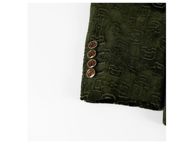 Gucci Chaqueta con estampado de estribo Verde - vista 11