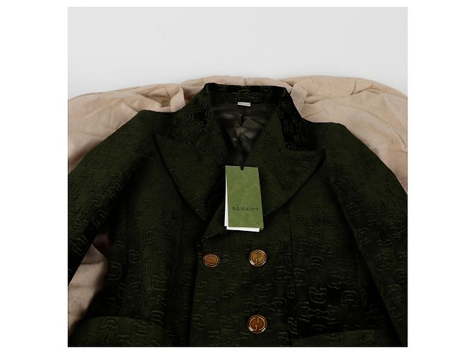 Gucci Chaqueta con estampado de estribo Verde - vista 3