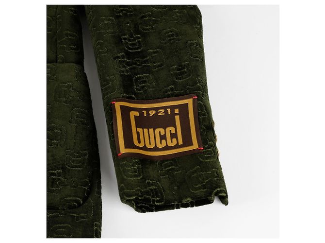 Gucci Chaqueta con estampado de estribo Verde - vista 7