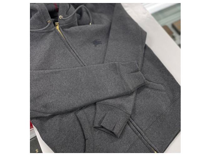 Burberry Felpa con cappuccio CLAREDON MELANGE CARBONE Nero - vista 15