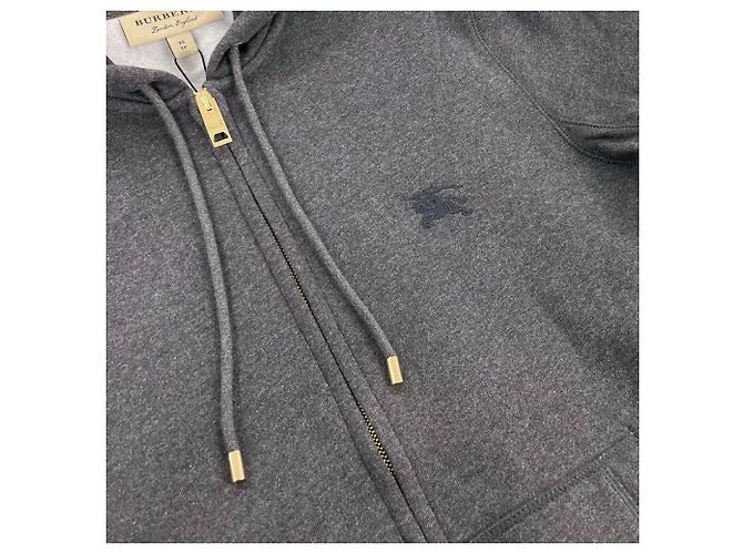 Burberry Felpa con cappuccio CLAREDON MELANGE CARBONE Nero - vista 16