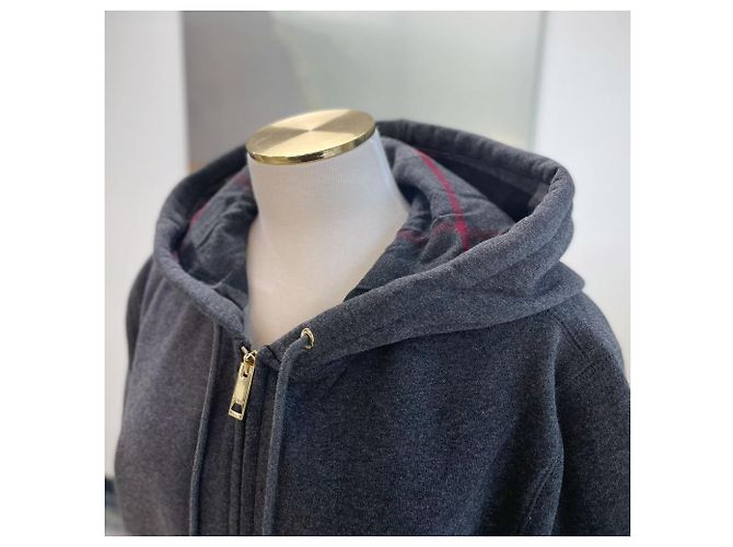Burberry Felpa con cappuccio CLAREDON MELANGE CARBONE Nero - vista 3