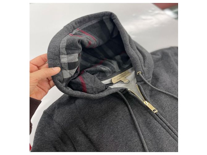 Burberry Felpa con cappuccio CLAREDON MELANGE CARBONE Nero - vista 4
