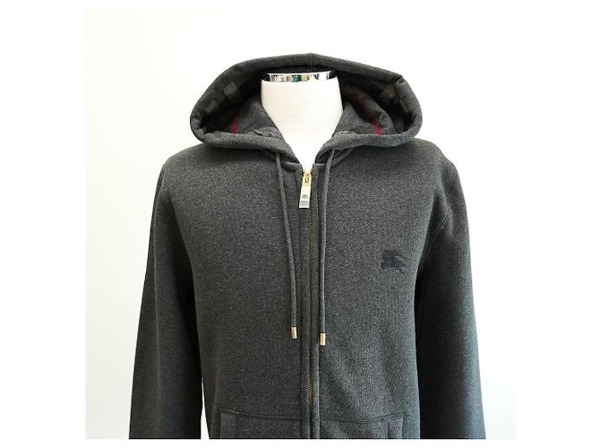 Burberry Felpa con cappuccio CLAREDON MELANGE CARBONE Nero - vista 5