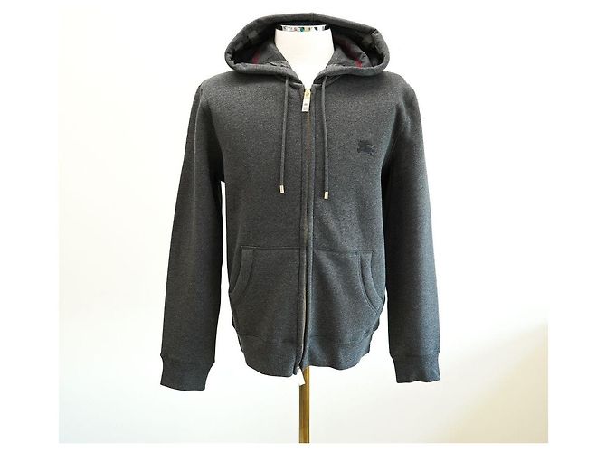Burberry Felpa con cappuccio CLAREDON MELANGE CARBONE Nero - vista 6