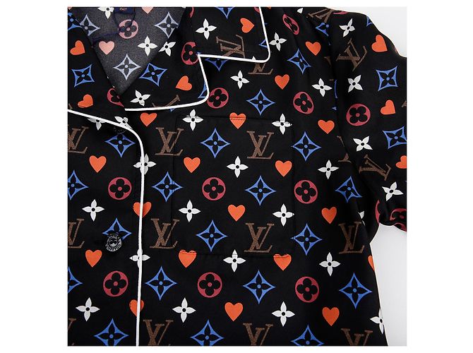 Louis Vuitton Camisa de Pijama Monograma Talla Negro - vista 5