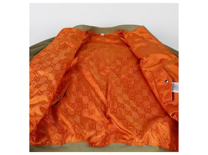 Gucci Reversible Bomberjacke mit Logo-Patch Größe Braun - Ansicht 11