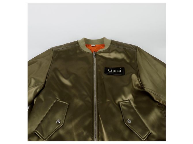 Gucci Reversible Bomberjacke mit Logo-Patch Größe Braun - Ansicht 4