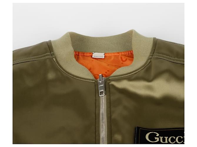 Gucci Reversible Bomberjacke mit Logo-Patch Größe Braun - Ansicht 5