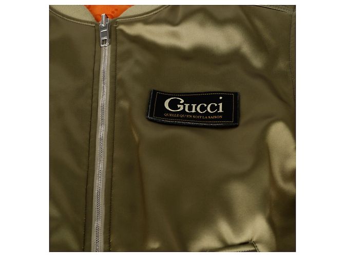 Gucci Reversible Bomberjacke mit Logo-Patch Größe Braun - Ansicht 6