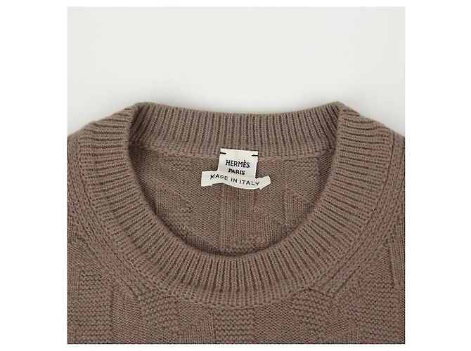 Hermès Talla Cuello redondo de punto Castaño - vista 4