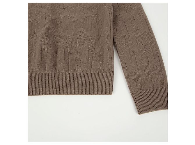 Hermès Talla Cuello redondo de punto Castaño - vista 5