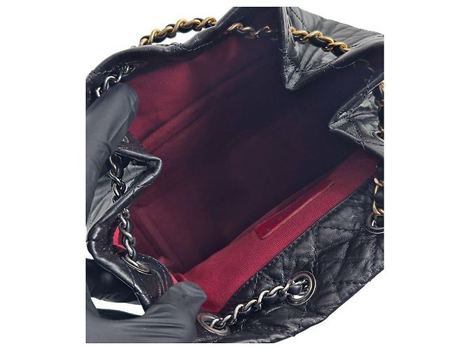 Chanel Schwarzer Leder Gabrielle Rucksack - Ansicht 10