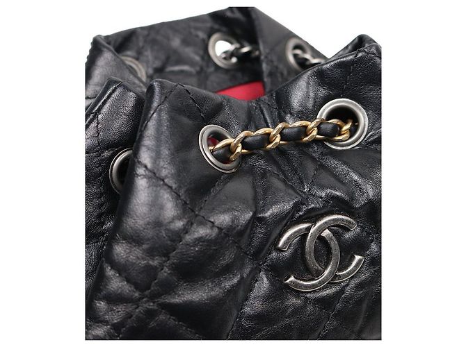 Chanel Schwarzer Leder Gabrielle Rucksack - Ansicht 8