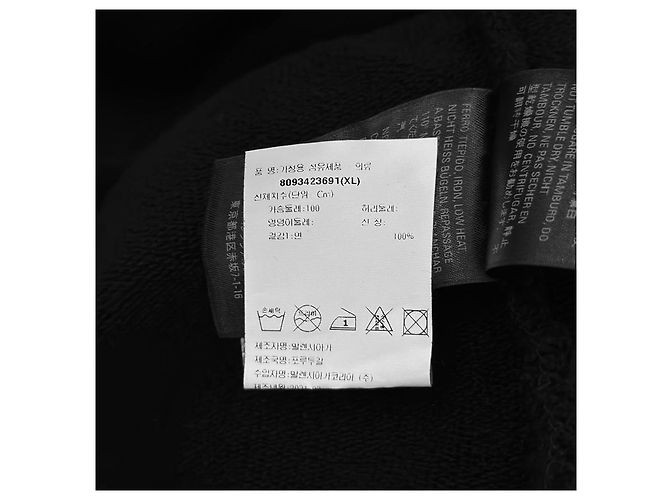 Balenciaga Hoodie T-Shirt Schwarz Große Passform mit Echtem Kunstlogo für Herren - Ansicht 7