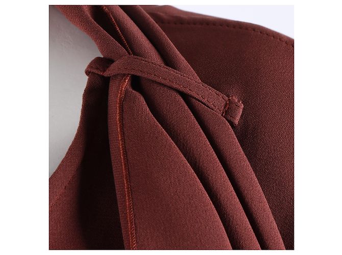 Blusa de seda de manga curta Hermès Marrom - vista 4