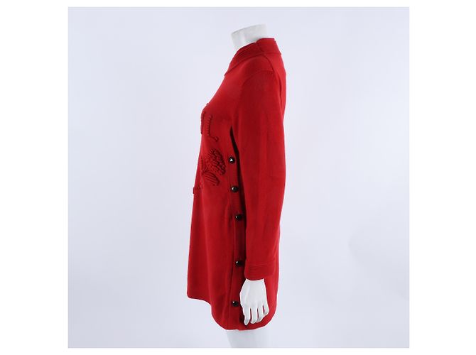 Vestido de cashmere Chanel Vermelho - vista 2