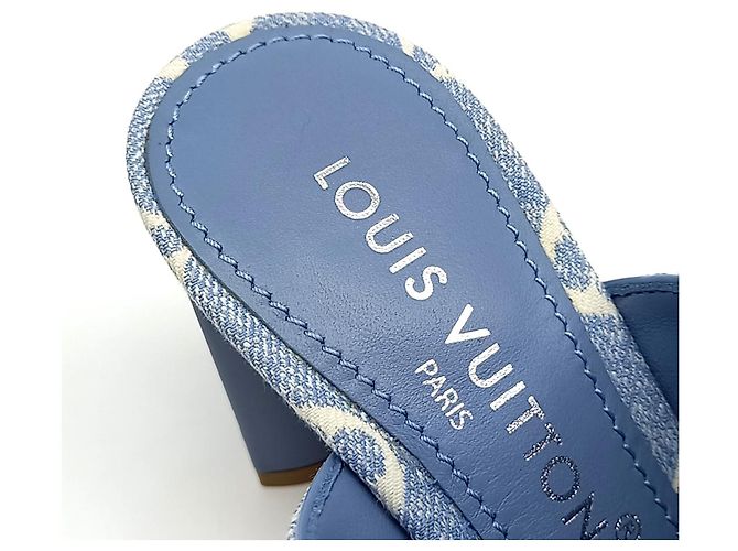 Pantofole in denim Louis Vuitton Blu - vista 6