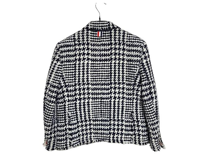 Thom Browne Blazer de Tweed de Houndstooth para Mujeres Negro - vista 2