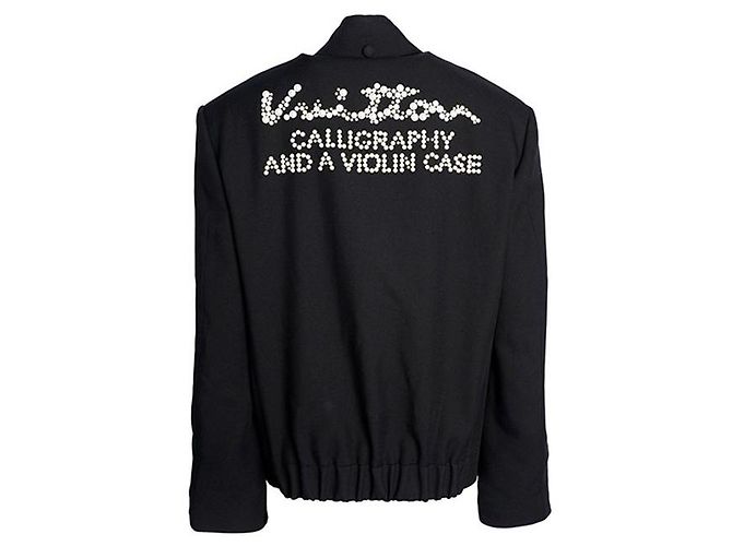 Louis Vuitton Embellished Wool Bomber Black - view 3