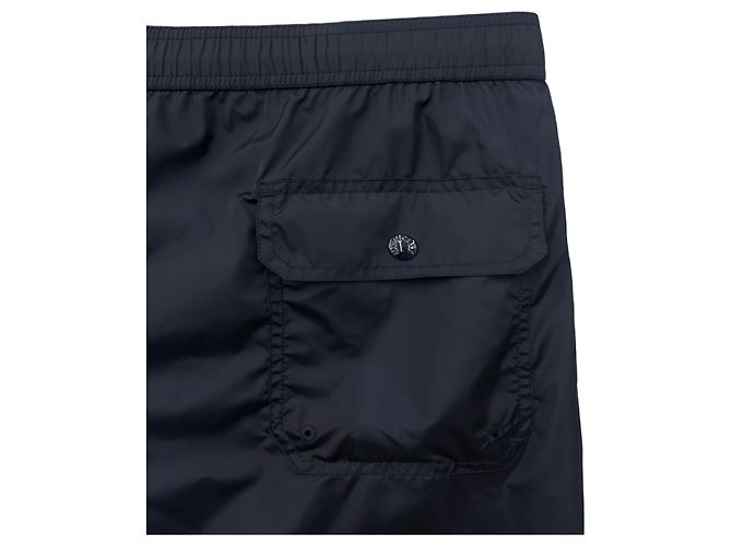 Costumi da bagno da uomo Moncler a tre strisce con patch, blu navy - vista 9