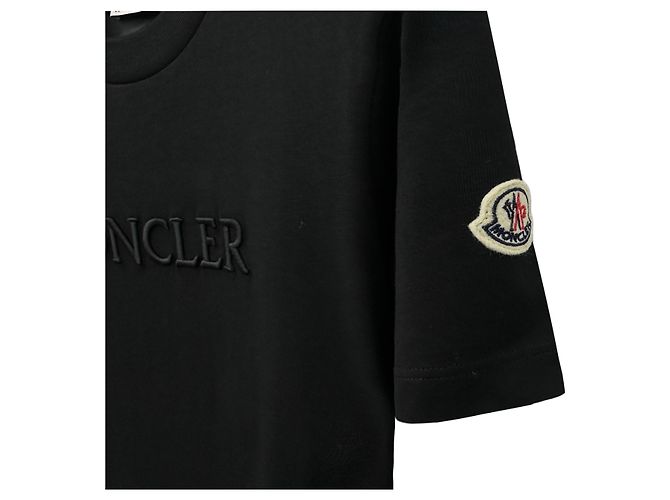 Damen T-Shirt mit Moncler Logo-Patch Schwarz - Ansicht 3