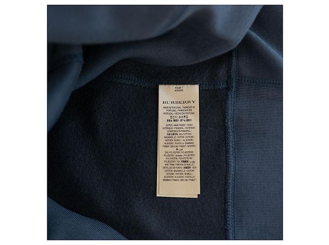 Burberry Felpa con cappuccio da uomo in cotone blu navy - vista 16