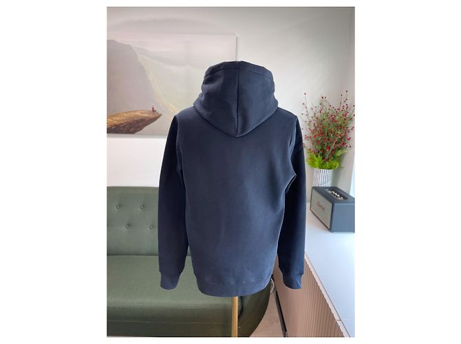 Burberry Felpa con cappuccio da uomo in cotone blu navy - vista 8