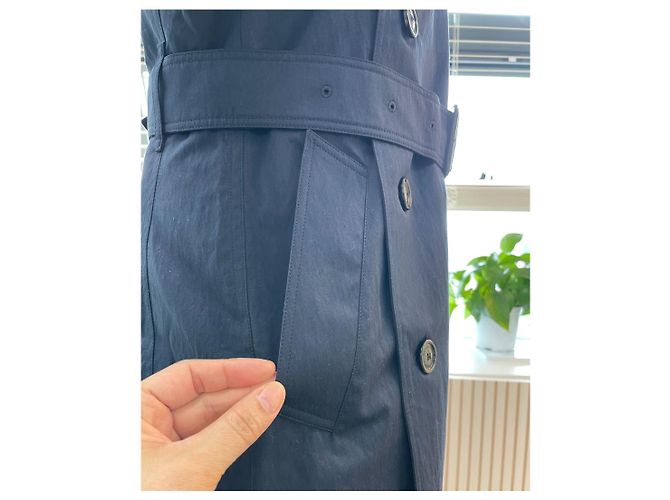 Mezzo trench Harbourne blu navy di Burberry - vista 16