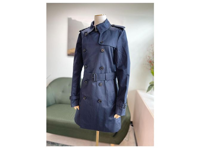 Mezzo trench Harbourne blu navy di Burberry - vista 7
