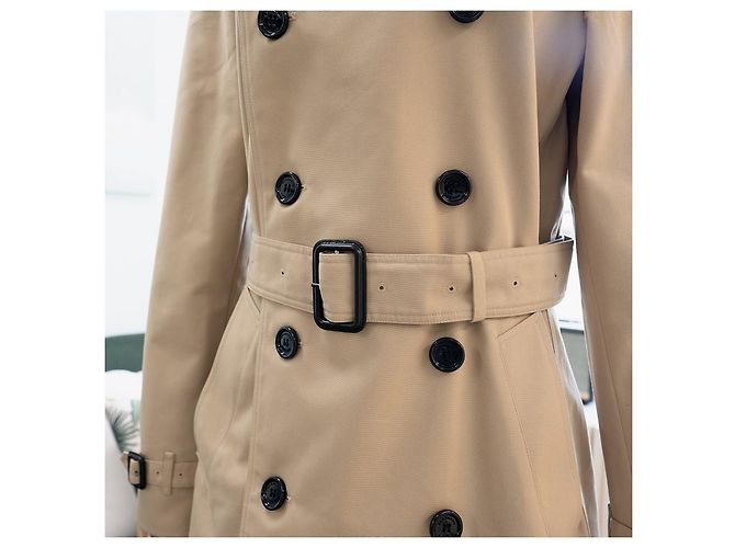Burberry Abrigo Trench Mujer Harbourne Honey Castaño - vista 9