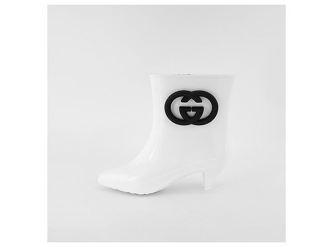 Gucci Stivali da pioggia da donna in gomma bianchi Bianco - vista 28