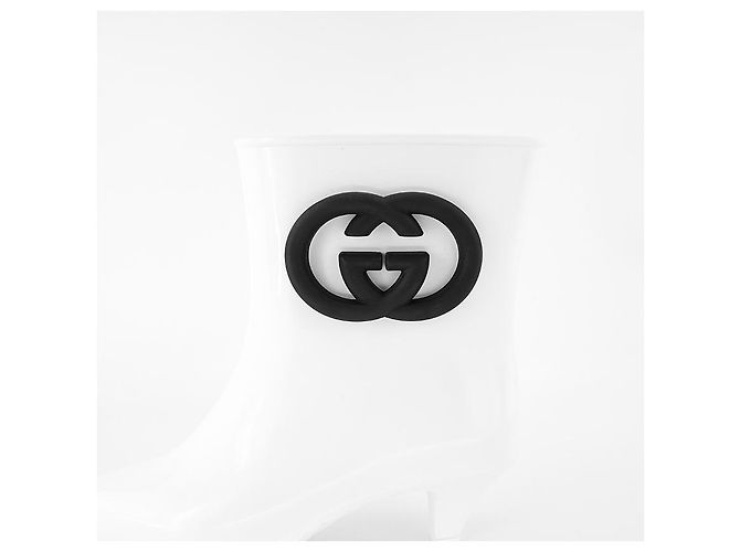 Gucci Stivali da pioggia da donna in gomma bianchi Bianco - vista 29