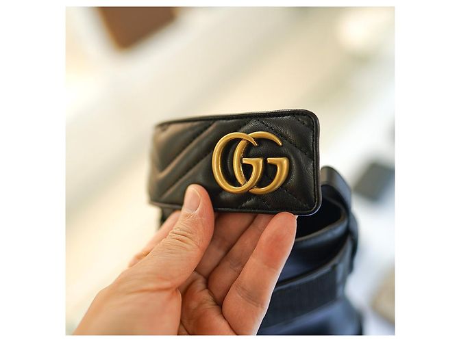 Gucci Botas de cuero acolchadas para mujer negras Negro - vista 10