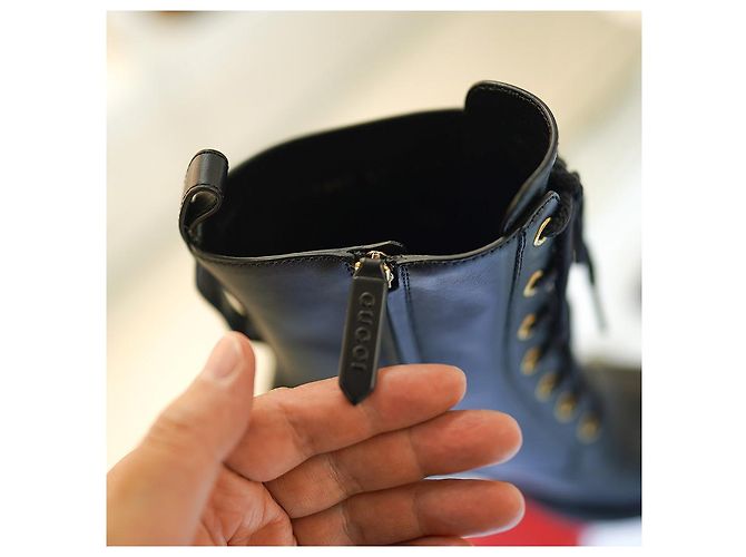Gucci Botas de cuero acolchadas para mujer negras Negro - vista 14