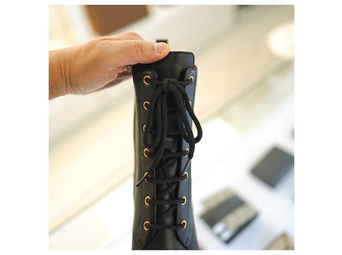 Gucci Botas de cuero acolchadas para mujer negras Negro - vista 17