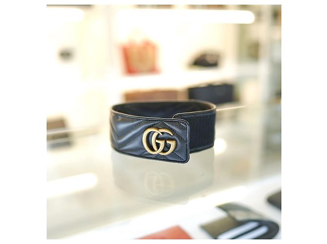 Gucci Botas de cuero acolchadas para mujer negras Negro - vista 20