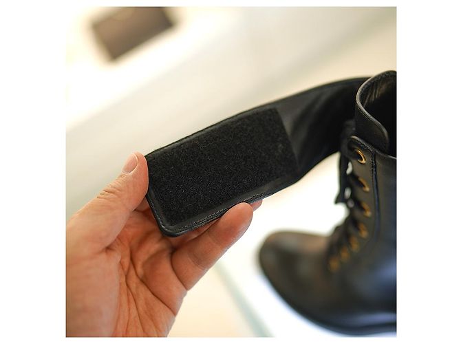 Gucci Botas de cuero acolchadas para mujer negras Negro - vista 9