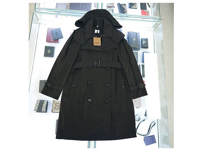 Burberry Trenchcoat aus Polyester Schwarz mit Kapuze Regenmantel - Ansicht 18