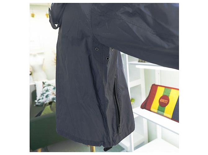 Burberry Giacca a vento con cappuccio da donna Winchester in nylon blu navy - vista 13
