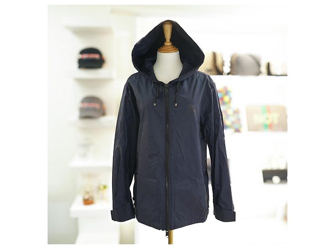 Burberry Giacca a vento con cappuccio da donna Winchester in nylon blu navy - vista 2