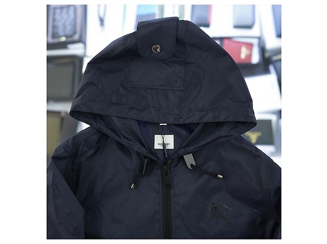 Burberry Giacca a vento con cappuccio da donna Winchester in nylon blu navy - vista 26