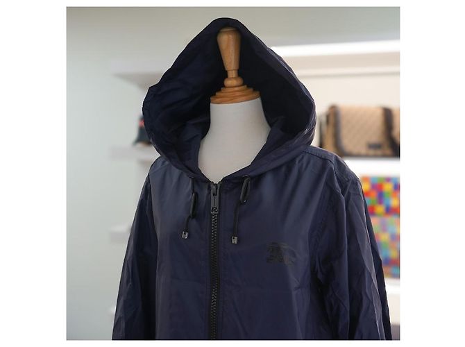 Burberry Giacca a vento con cappuccio da donna Winchester in nylon blu navy - vista 3