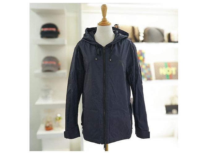 Burberry Giacca a vento con cappuccio da donna Winchester in nylon blu navy - vista 4