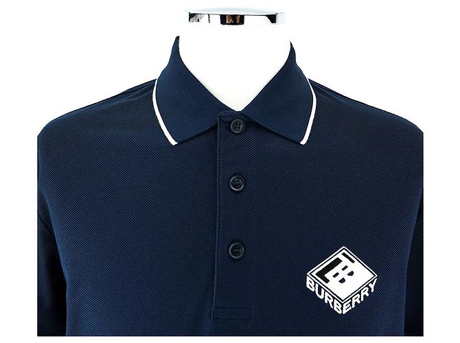 Burberry Polo PK da Uomo Aiden Blu Navy - vista 4